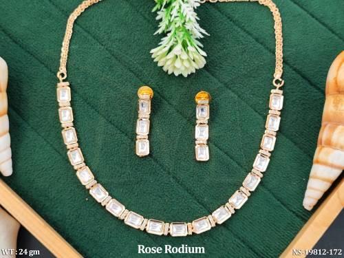 Elegant Square Stone Necklace Set with Matching Earrings